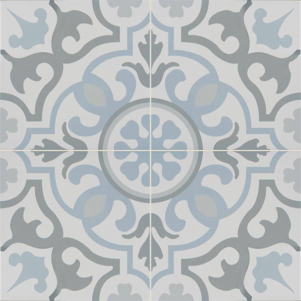 MSI Encaustic Blume 8 in. x 8 in. Matte Porcelain Patterned Look Floor and Wall Tile (5.16 sq. ft.Case) NHDBLU8X8