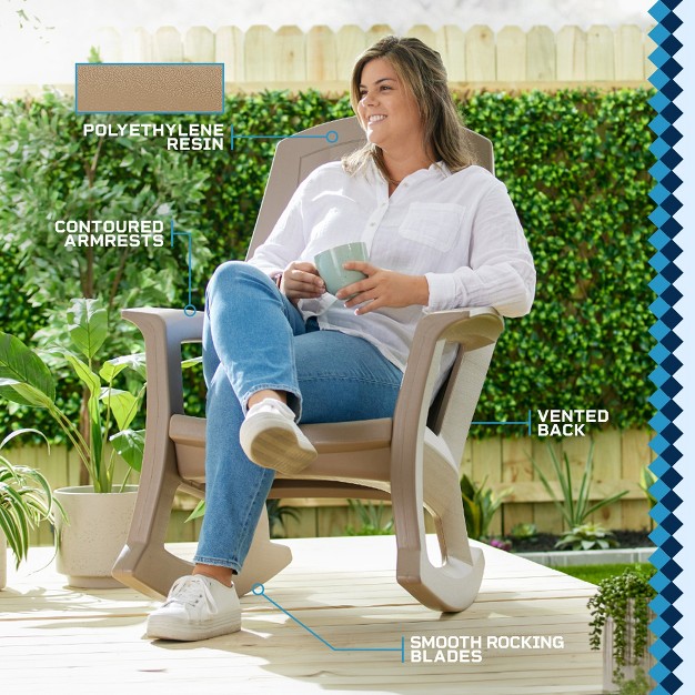 Semco Plastics Semtpe Extra Large Recycled Plastic Resin Durable Outdoor Patio Rocking Chair