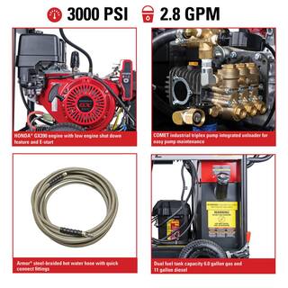 SIMPSON Big Brute 4000 PSI 4.0 GPM Gas Hot Water Pressure Washer with HONDA GX390 Engine 65106