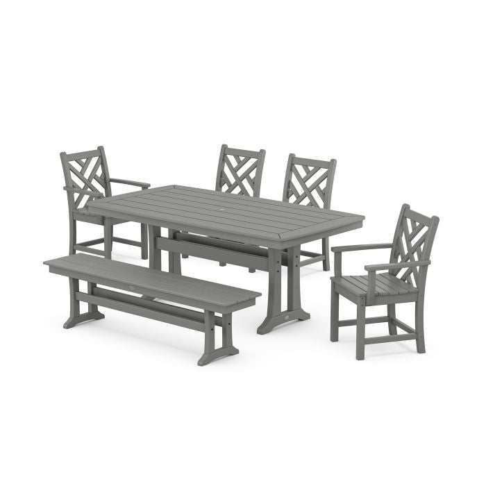 Polywood Chippendale 6-Piece Dining Set with Trestle Legs PWS1034-1