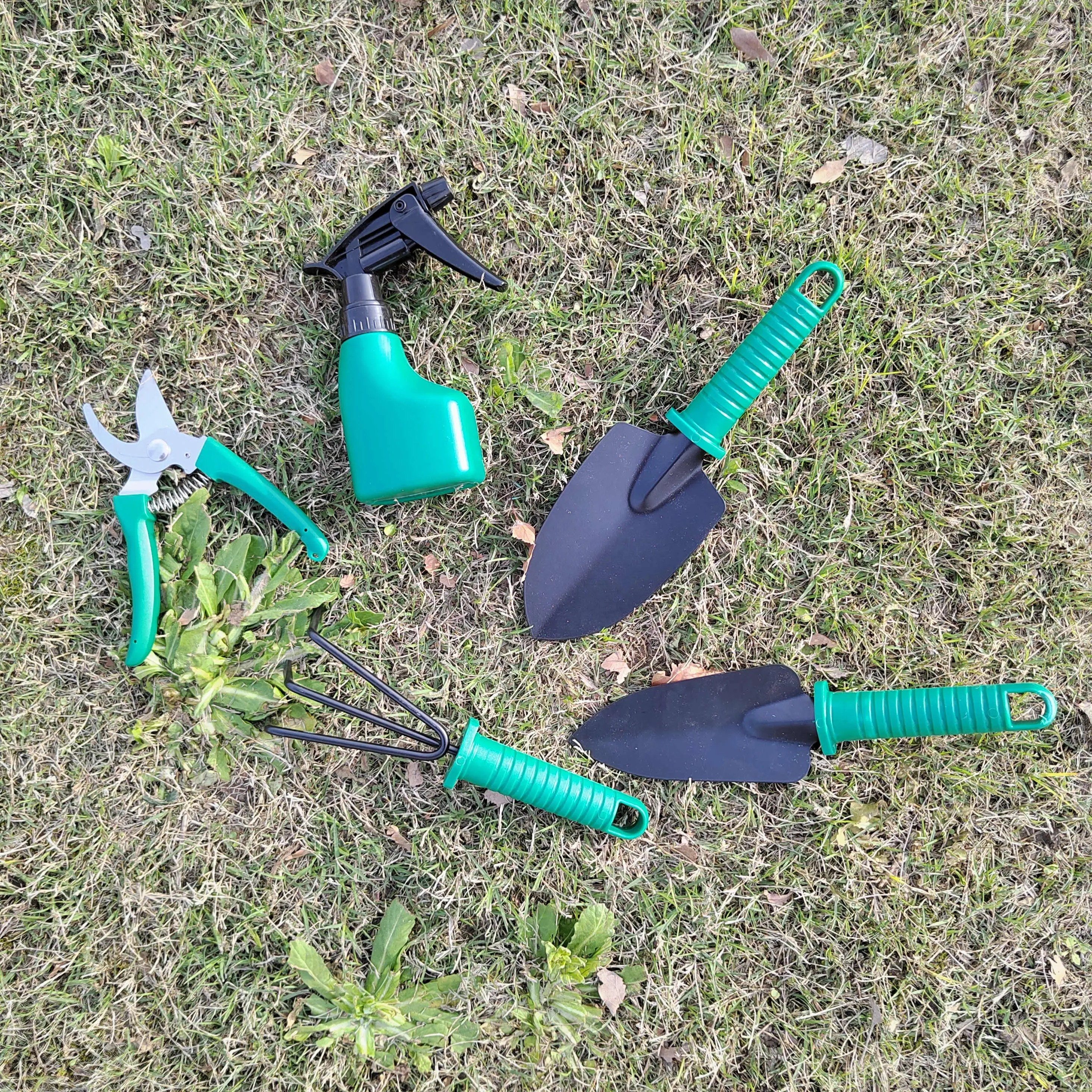 Wholesale 5 Pieces Gardening Hand Tools in Dark Green Color with Organizing Case