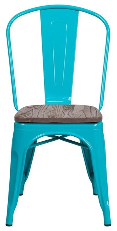 Metal Stackable Chair With Wood Seat   Contemporary   Armchairs And Accent Chairs   by Furniture East Inc.  Houzz