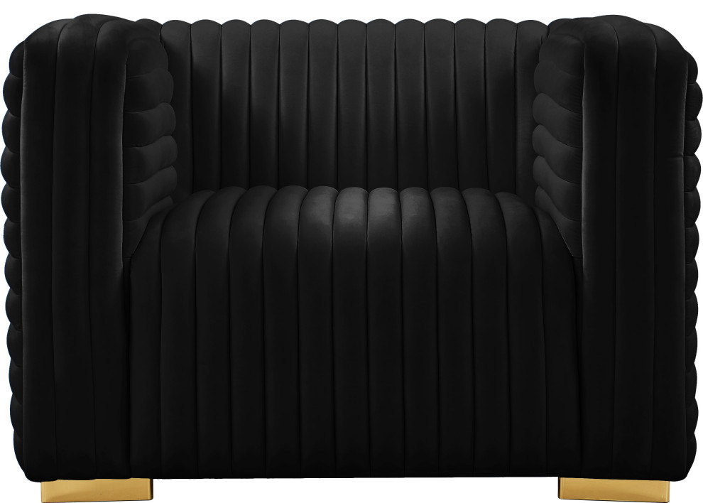 Ravish Velvet Upholstered Chair   Contemporary   Armchairs And Accent Chairs   by Meridian Furniture  Houzz