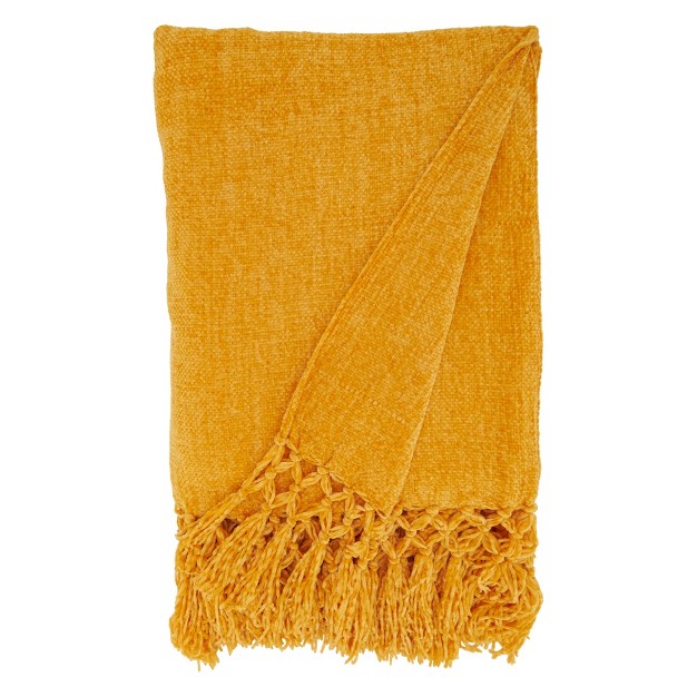 Saro Lifestyle Chenille Throw Blanket With Knotted Design