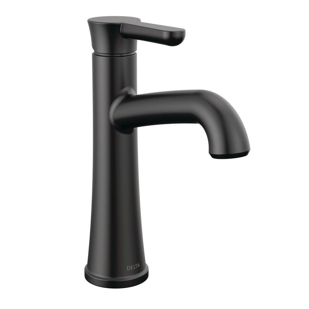 Delta Greydon Single Handle Single Hole Bathroom Faucet in Matte Black 15860LF-BL