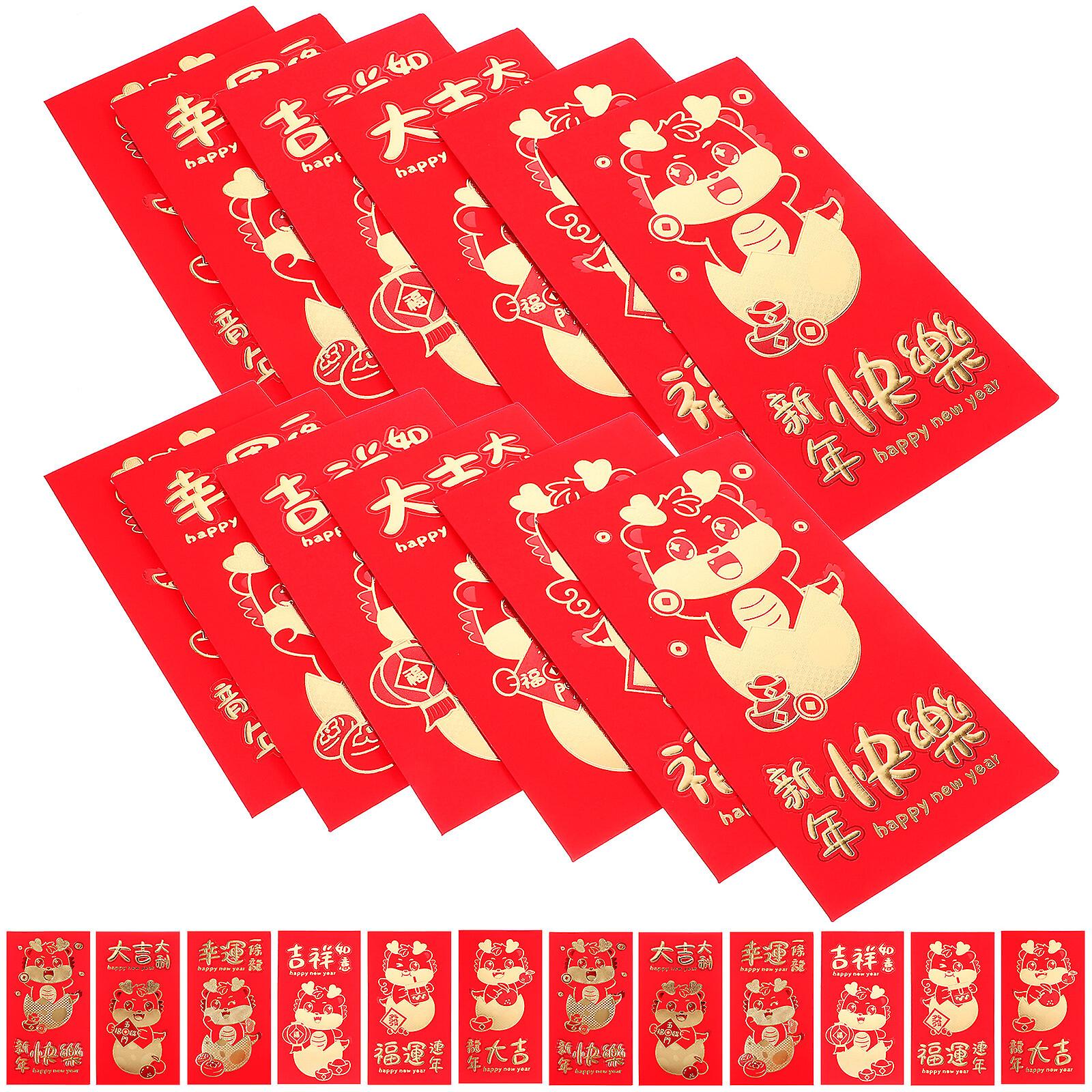 30pcs Chinese New Year Red Envelopes Hong Bao Paper Red Envelopes Chinese Gift Money Envelopes