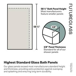 Glass Warehouse 34 in. x 58 in. Frameless Glass Hinged Bathtub Door in Satin Brass GW-B-GH-34-SB