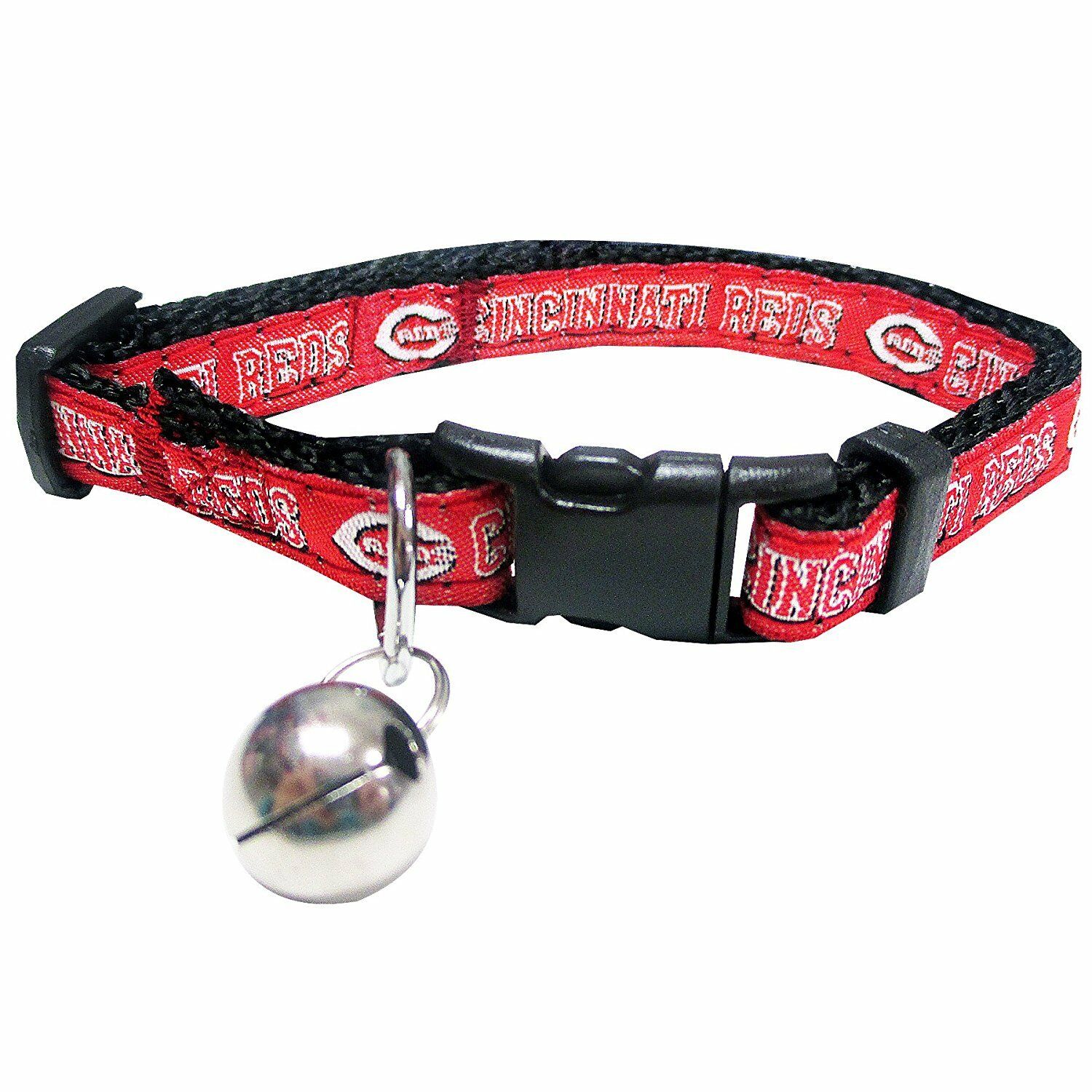 Pets First MLB Cincinnati Reds Adjustable， Breakaway Cat Collar， Durable Nylon with Jingle Bell in 29 MLB teams