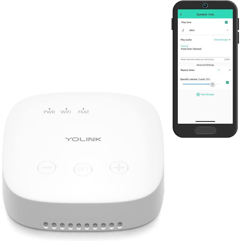 YoLink Smart Home Speaker Hub Plays TonesAlarms and Your Text-to-Speech Custom Messages Voice Announcements YS-1604