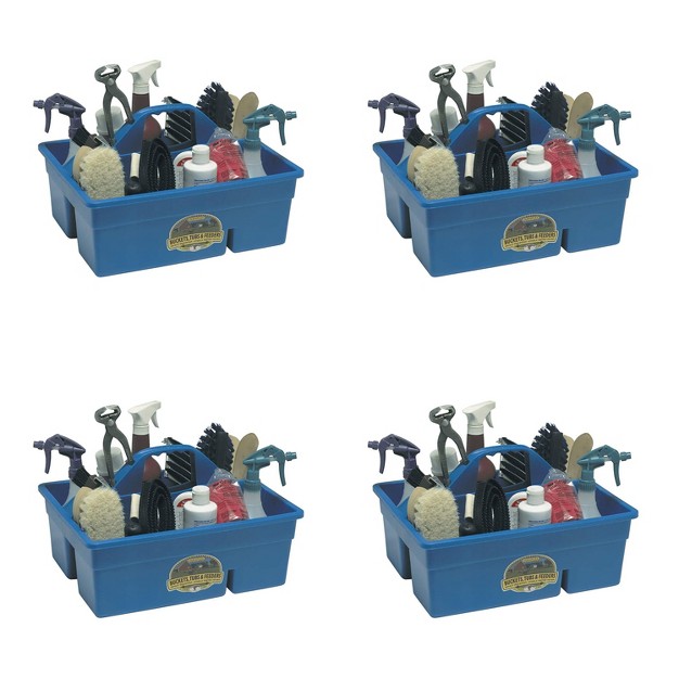 Little Giant Stable Supplies Plastic Organization Duratote Box Blue 4 Pack