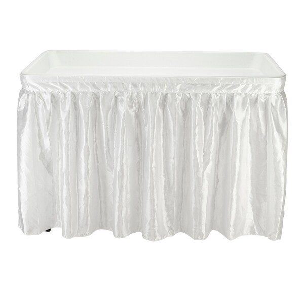 4 Foot Plastic Ice Table with Matching Skirt for Garden Party Black and White