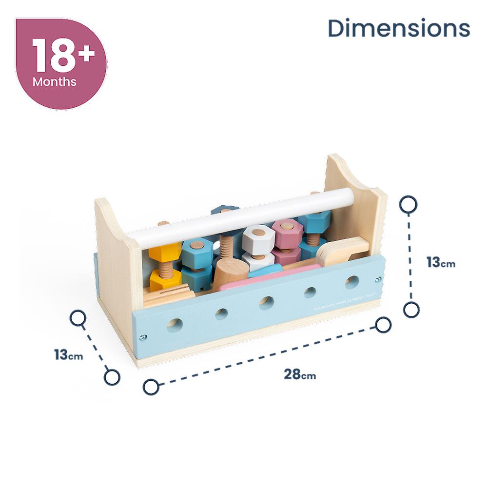 Bigjigs Toys FSC Certified Activity Workbench with Wooden Tools for 12 Months +