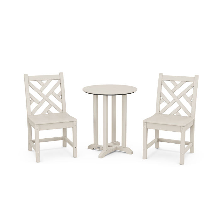 Polywood Chippendale Side Chair 3-Piece Round Dining Set PWS1292-1