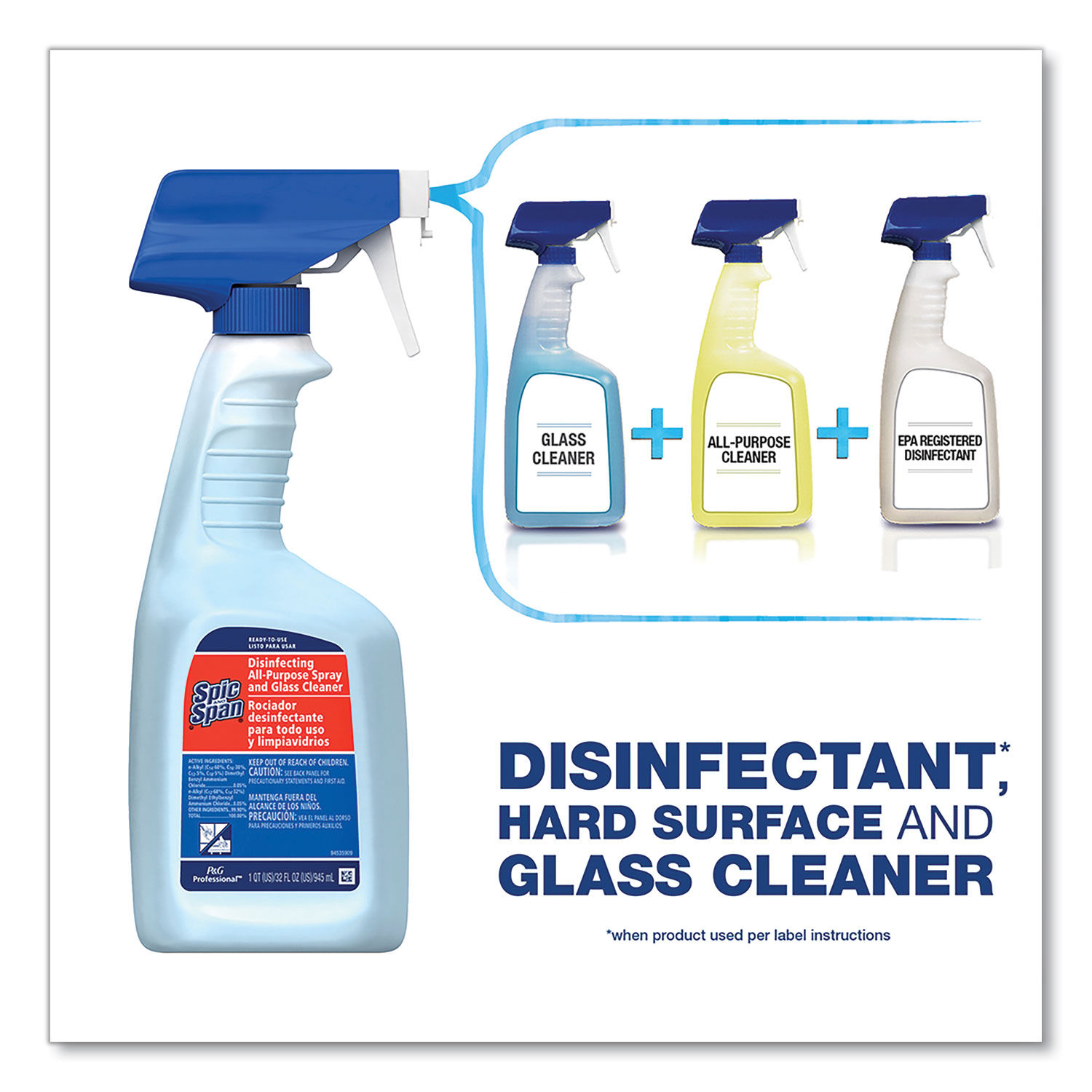 Disinfecting All-Purpose Spray and Glass Cleaner by Spic and Spanandreg; PGC58773EA