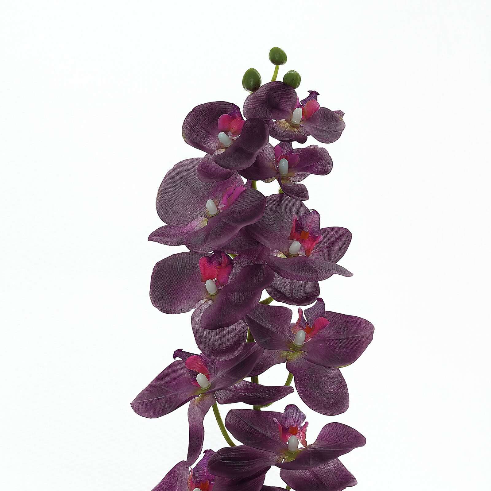 2 Stems Eggplant Artificial Silk Orchid Flower Bouquets 40