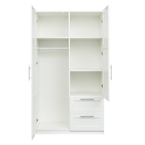 High wardrobe and kitchen cabinet with 2 doors， 2 drawers and 5 storage spaces - - 37249233