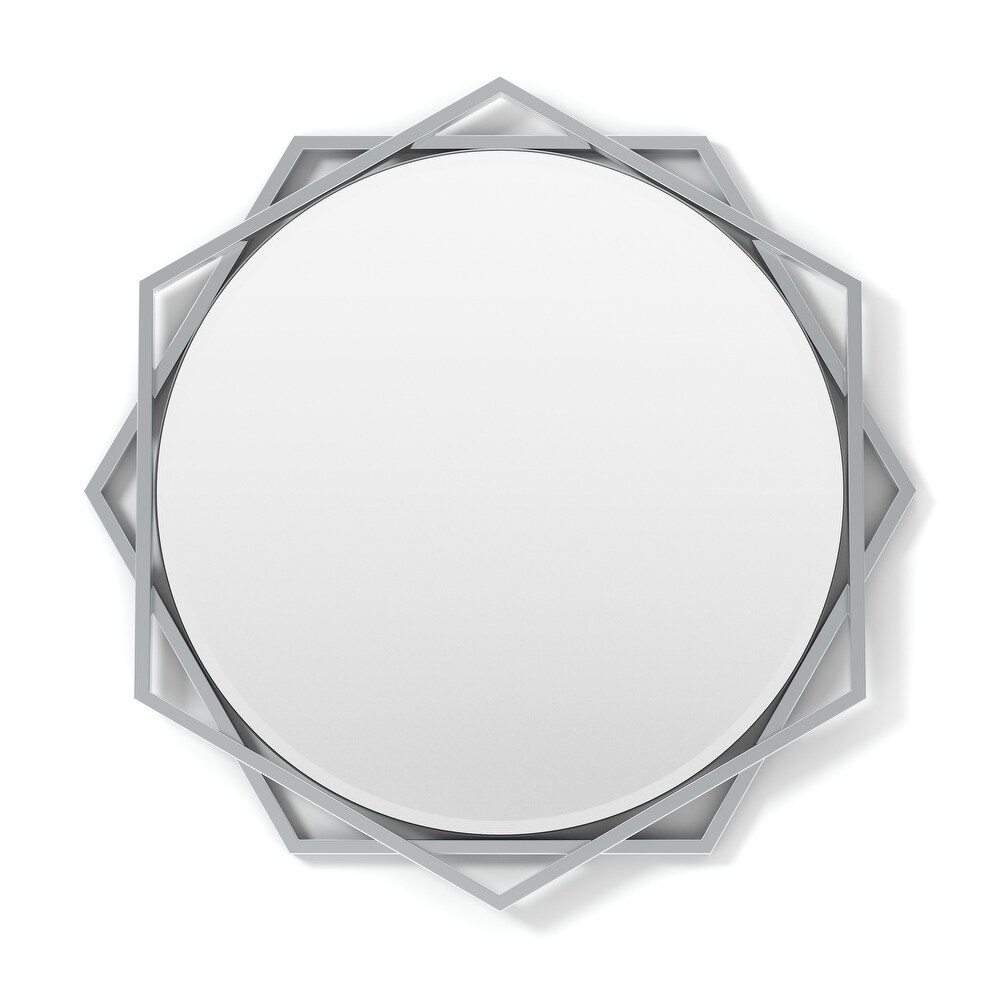 St Genies Contemporary Metal Beveled Wall Mirror by Carson Carrington