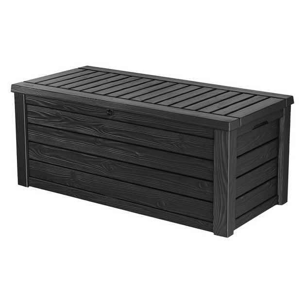 Keter Westwood 150 Gallon All Weather Outdoor Patio Storage Deck Box And Bench