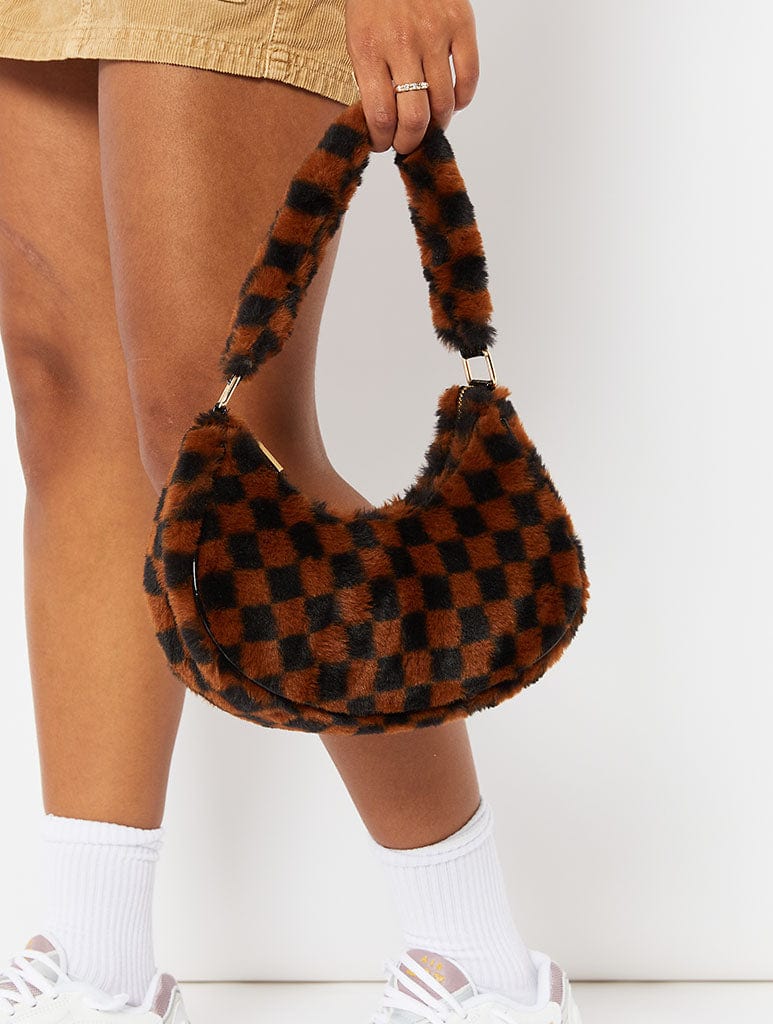 Fluffy Checker Tote Bag