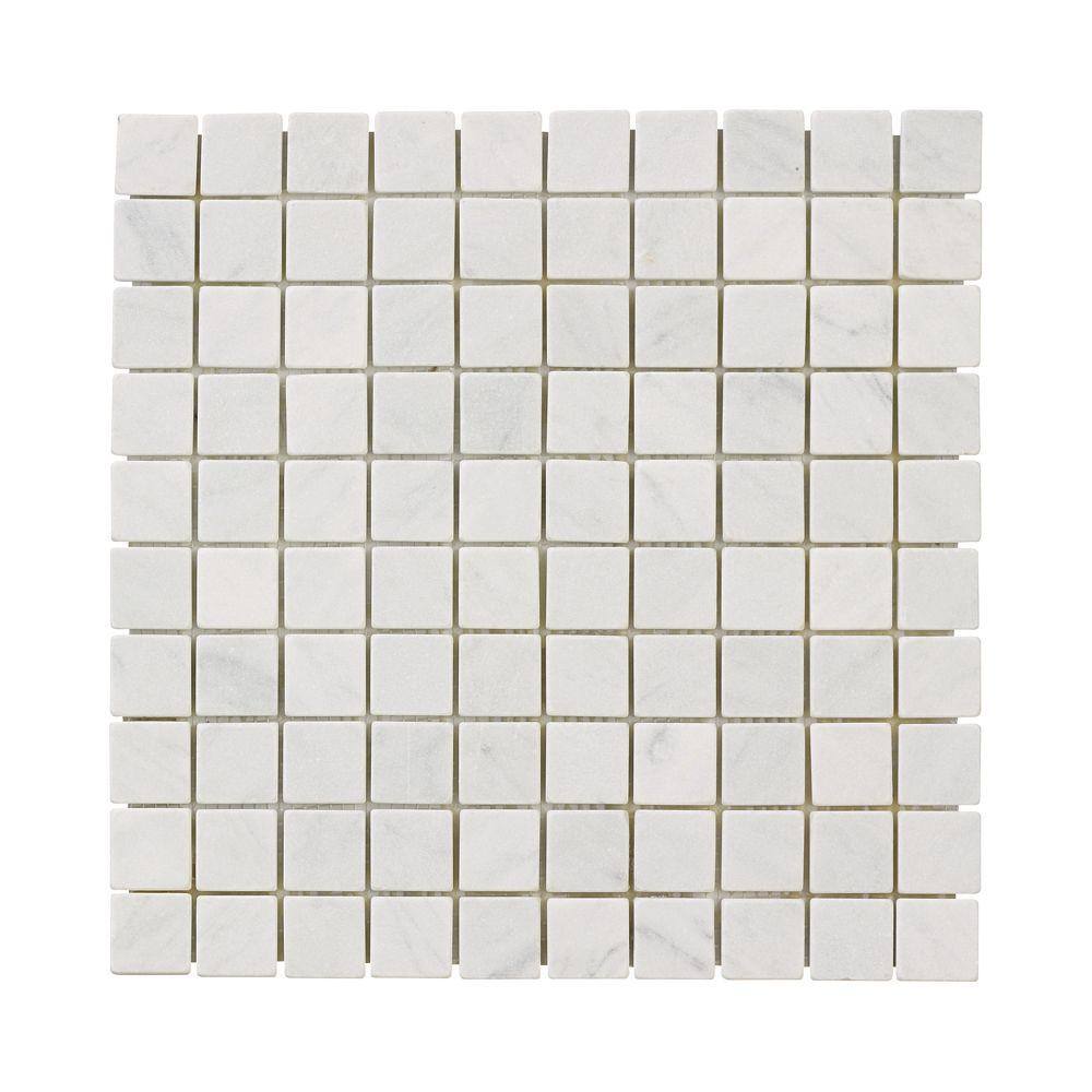 Jeffrey Court Carrara White 11.75 in. x 11.75 in. Honed Marble Wall and Floor Mosaic Tile (0.958 sq. ft.Each) 99050