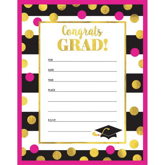 Amscan 267480 Graduation Gold Confetti Invitations...