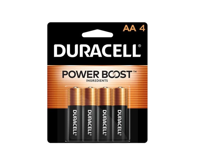 Duracell Coppertop AA Alkaline Batteries， 4 Pack