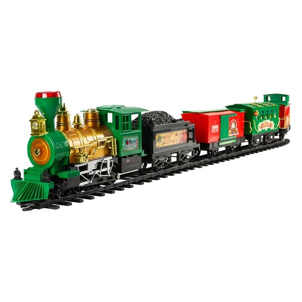 21Piece Battery Operated Lighted and Animated Christmas Express Train Set with Sound