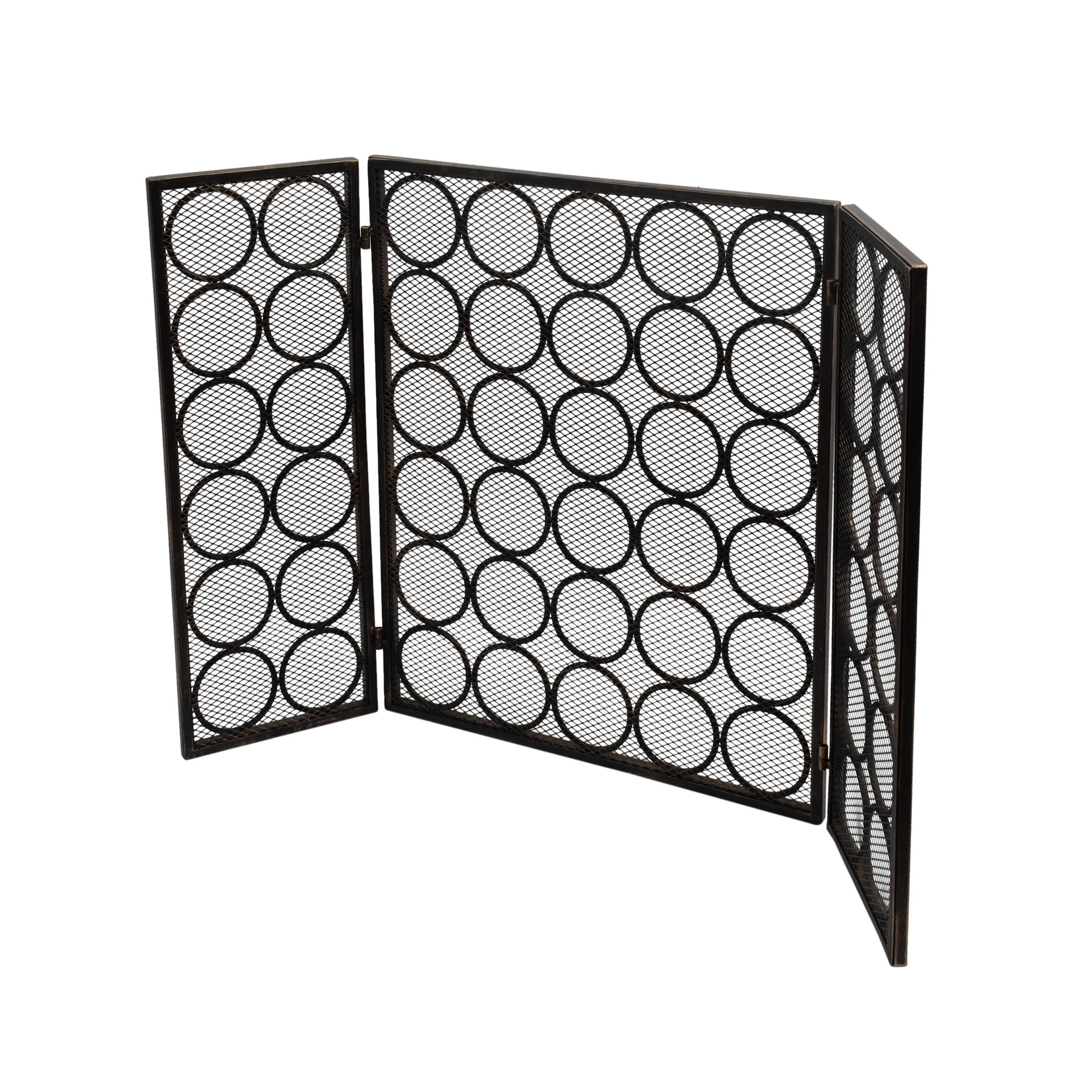 Koda Modern Three Panel Iron Firescreen