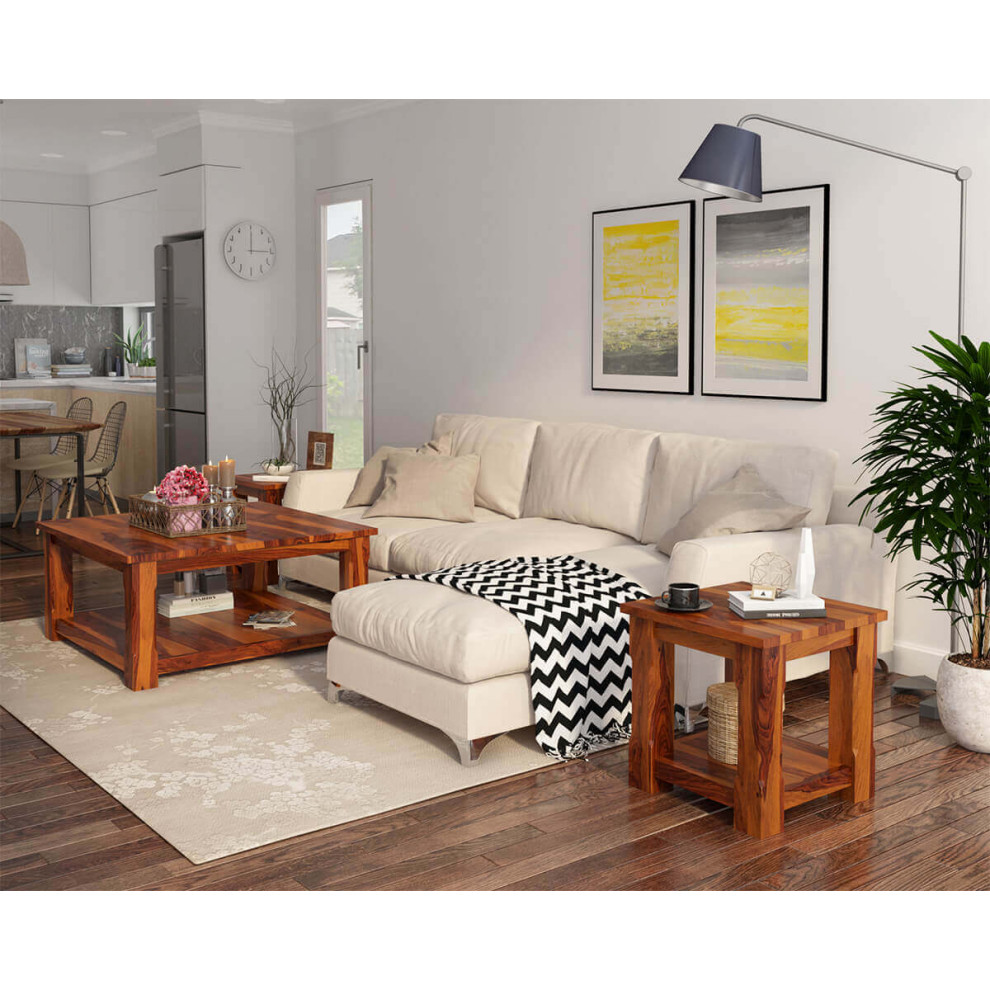 Sierra 3 Piece Square Coffee Table Living Room Set   Transitional   Coffee Table Sets   by Sierra Living Concepts Inc  Houzz