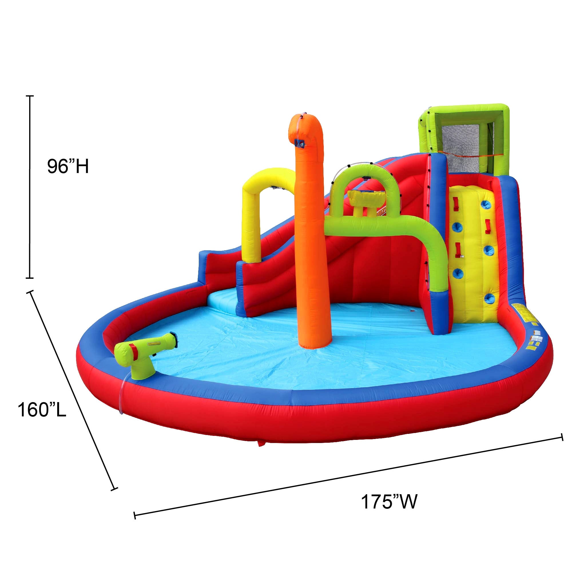 Banzai Drench Zone Water Park - With Soaker Bucket + Water Cannon + Sprinklers, (14' 7" L x 13' 4" W x 8' H), Recommended Ages 5+