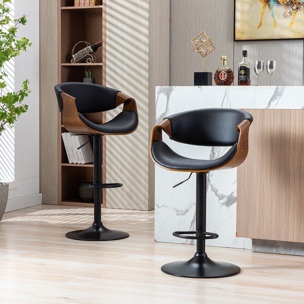 Adjustable/Swivel Bar Stool， PU Leather black Bar Chair 1pcs/ctn.