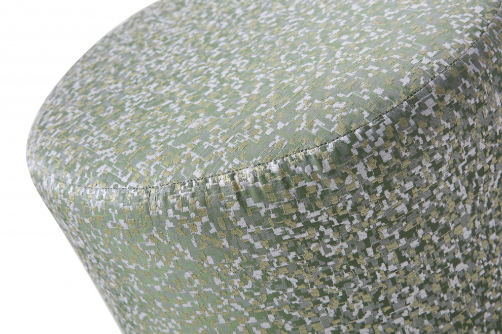 HomeRoots 18.5 quotX 18.5 quotX 19 quotGreen Fabric Steel Ottoman   Contemporary   Footstools And Ottomans   by VirVentures  Houzz