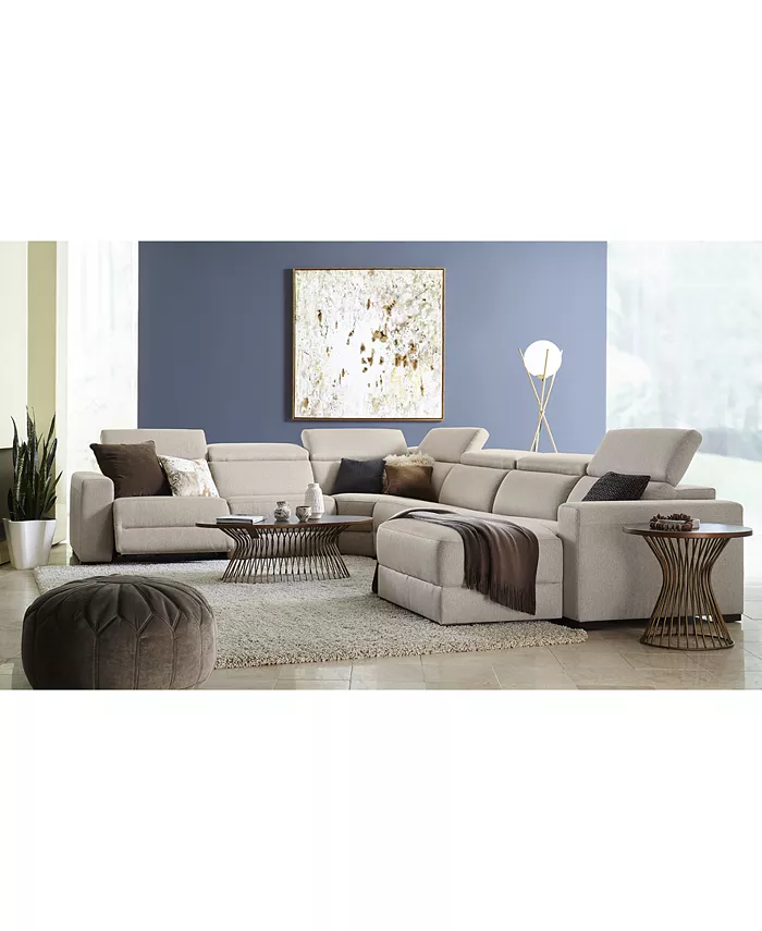 Furniture Nevio 157 6-Pc. Fabric Sectional Sofa with Chaise