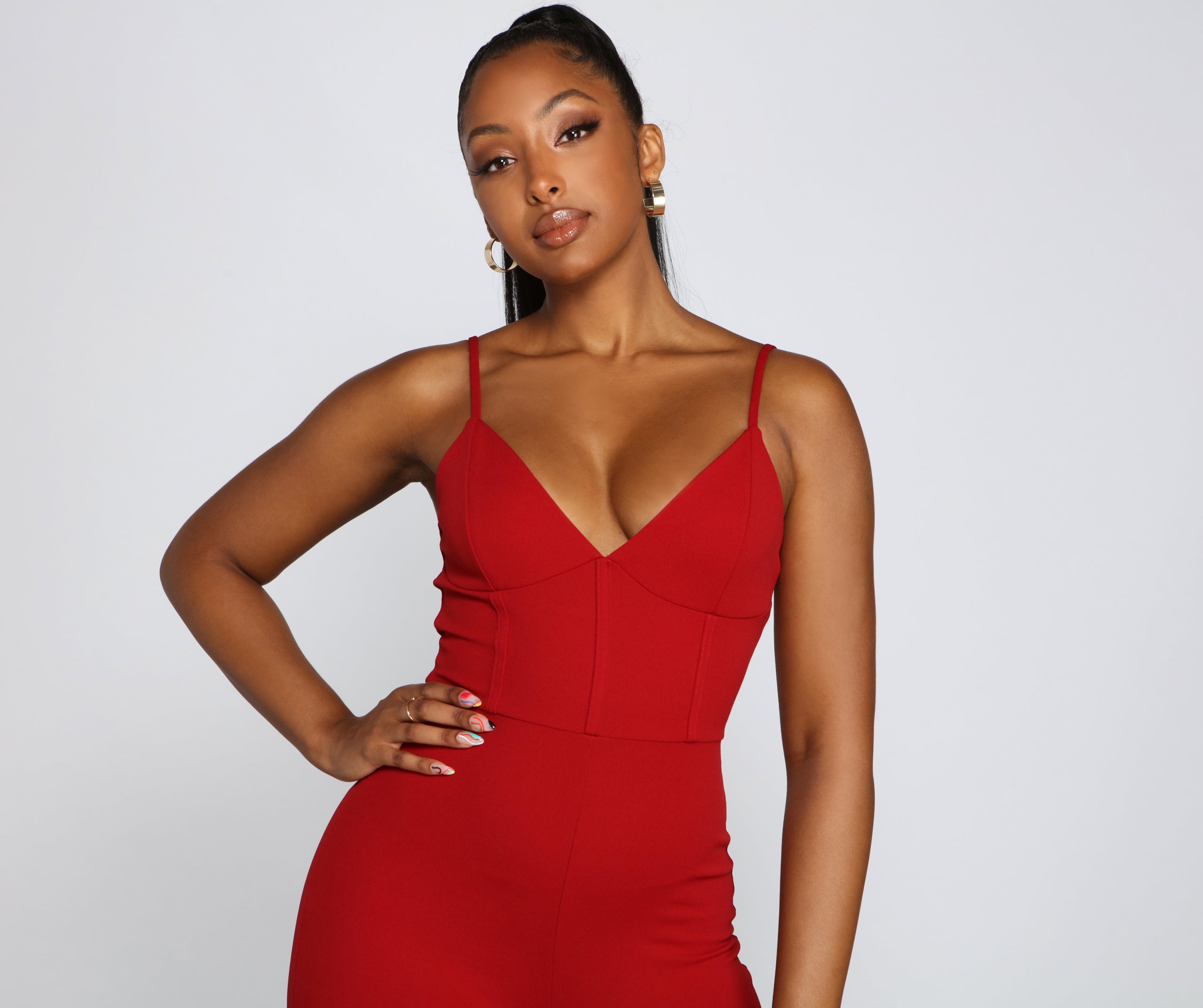 Made You Look Corset Detail Jumpsuit