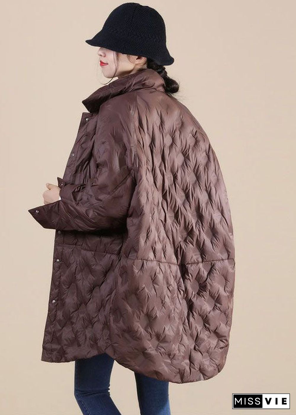 Chocolate Duck Down Canada Goose Jacket Stand Collar Pockets Winter