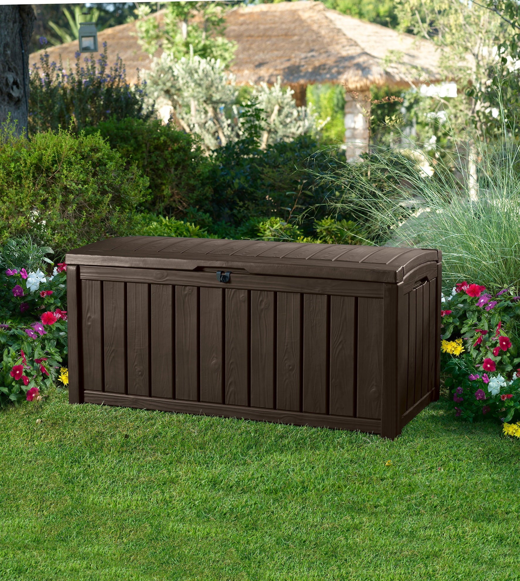 101 Gallon Plastic Deck Box, Brown