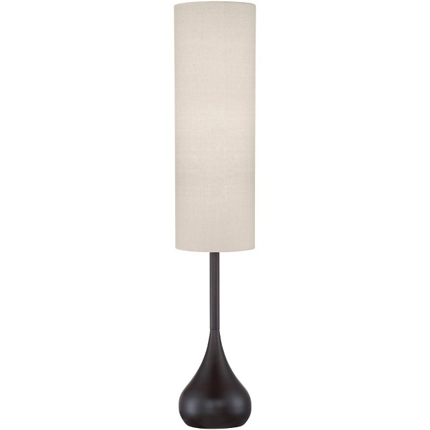 Tall Bronze Metal Droplet Off White Cream Cylinder Shade For Living Room Reading