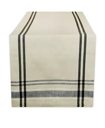 Design Imports Chambray French Stripe Table Runner 14 x 108