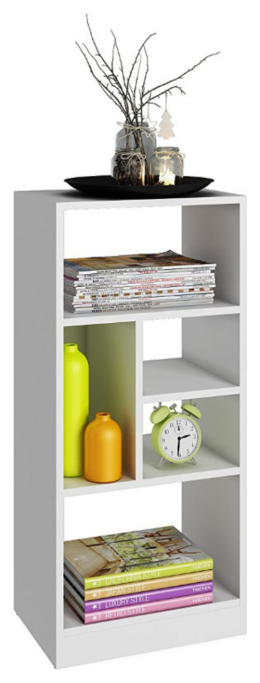 Durable Valenca Bookcase 2.0 With 5  Shelves In White   Transitional   Bookcases   by Dot  ampBo  Houzz