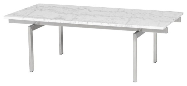 Calvin White Marble Coffee Table   Contemporary   Coffee Tables   by Rustic Home Furniture Deco  Houzz