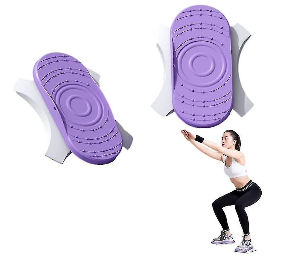 Fitness Thin Twist Waist Disc Board Abdominal Trainer Balance Board Slimming Legs(2pcs， Purple)