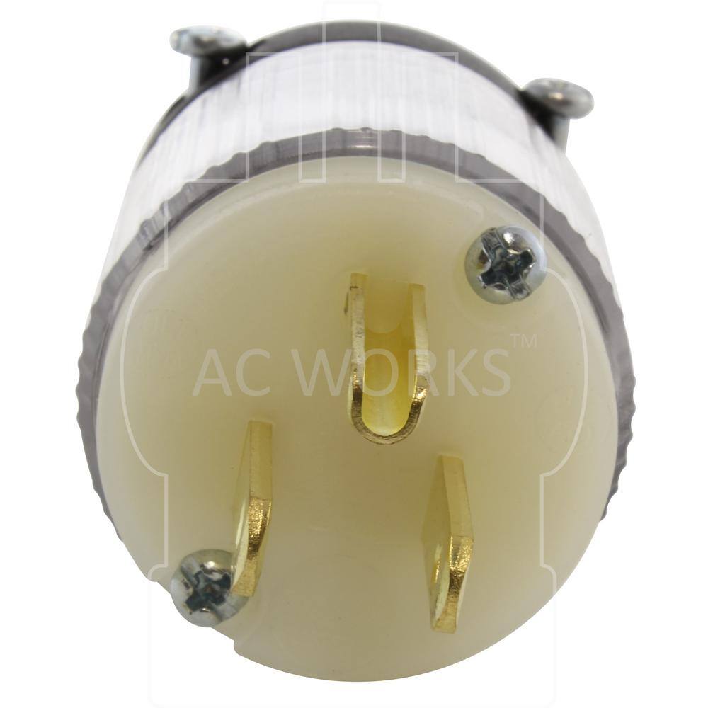 AC WORKS 15 Amp 125-Volt NEMA 5-15P 3-Prong Household Male Plug With Power Indicator AS515PL