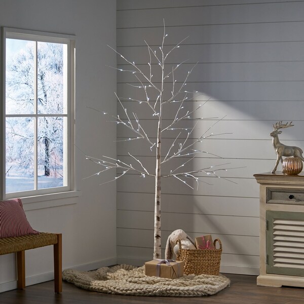 6Ft Birch Tree White Light 96Ledartificial Barkul Ip44 30V 6Wextended Line: 5M