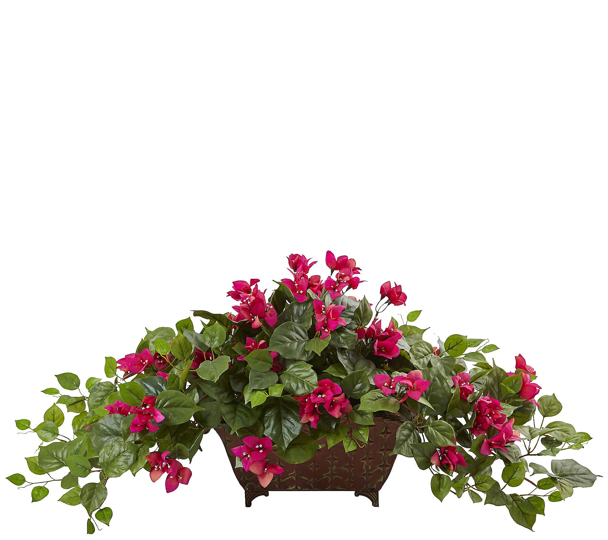 Bougainvillea in Metal Planter by Nearly Natural