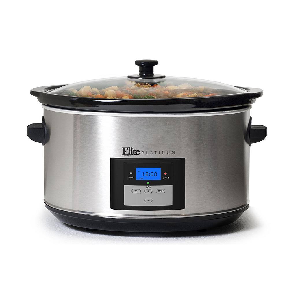 Elite Platinum Platinum 8.5 Qt. Stainless Steel Slow Cooker with Digital Display MST-900D