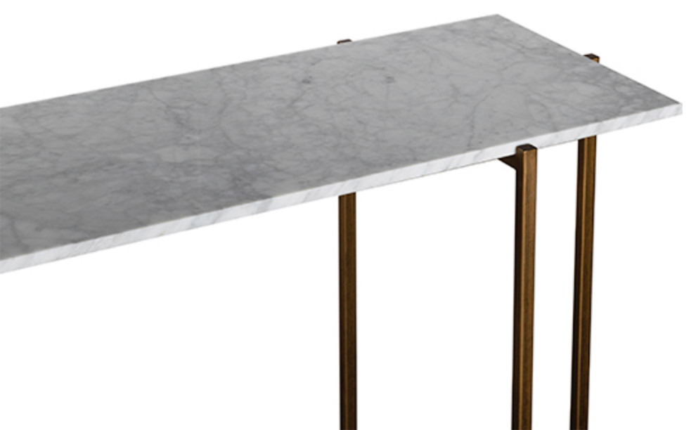 Retro Marble  ampBrass Finish Console   Contemporary   Console Tables   by Design Mix Furniture  Houzz