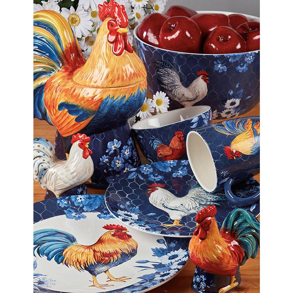 Certified International Indigo Rooster 16-Piece Earthenware Dinnerware Set (Service Set for 4) 88961RM