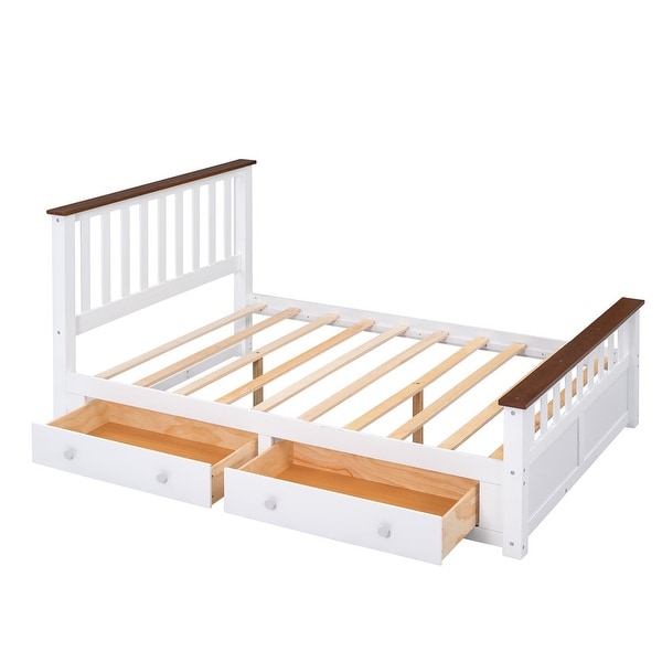 3-Pieces Bedroom Sets Full/Queen Size Platform Bed with Nightstand and Storage Chest - - 36883388