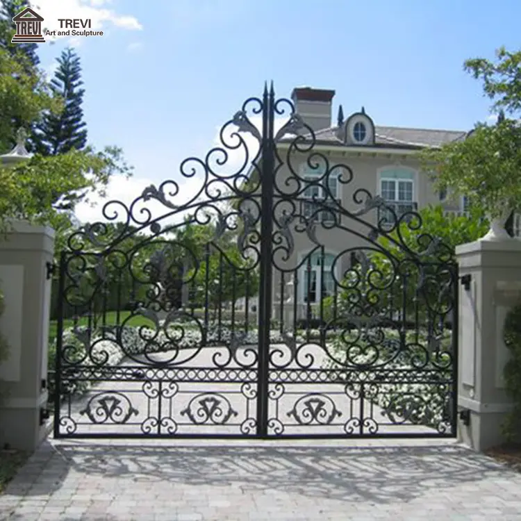 High Quality  Main Door Exterio Wrought Iron Gate Designs Price