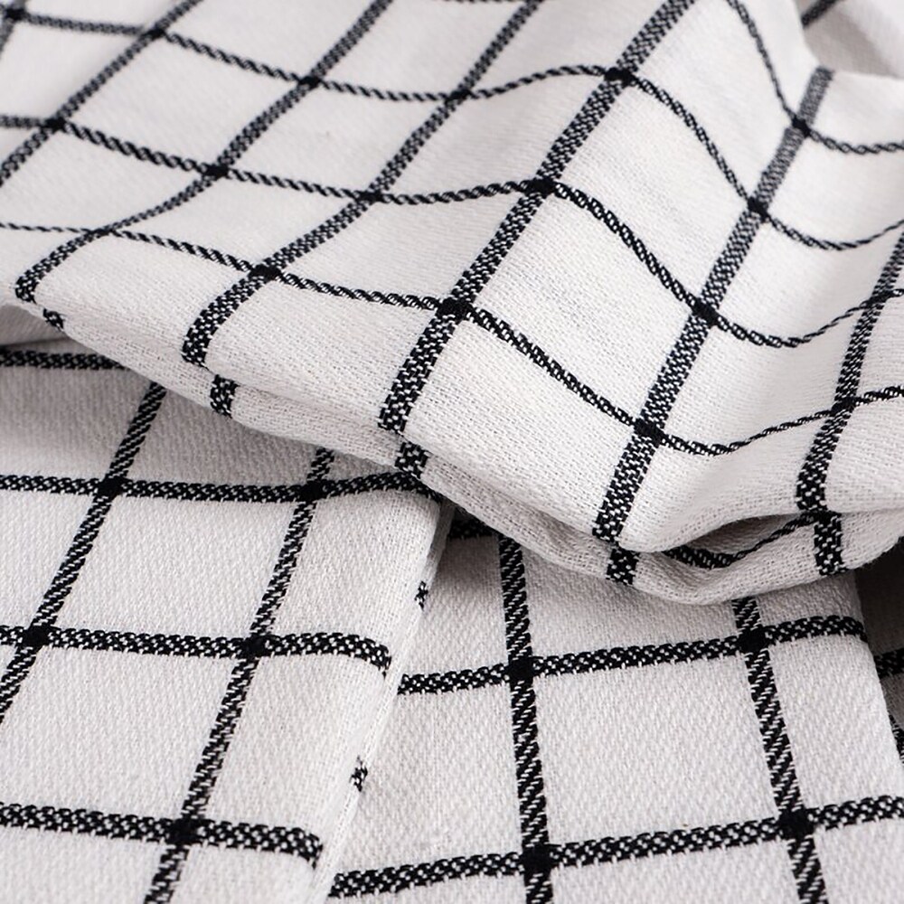 Black Checkered Grid Kitchen Towel   16 x 26   Set of 10   16'' x 26''